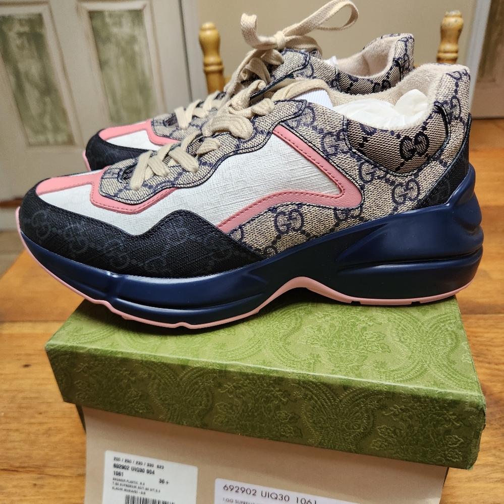 Gucci Women's GG RHYTONS Sneaker Size 36.5 = 6.5US